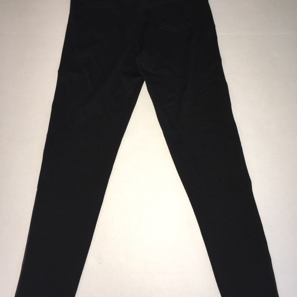 Black Leggings with Faux Leather Detail - Picture 3 of 7